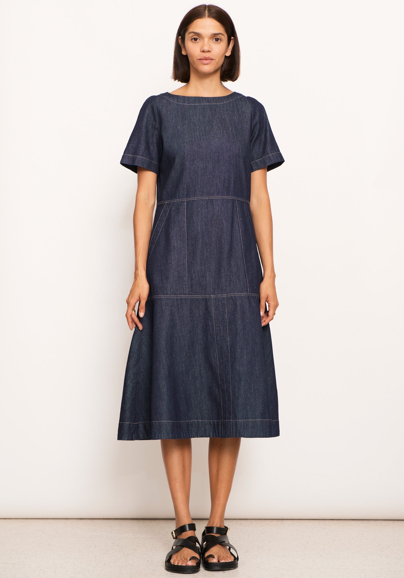 Dark wash denim dress hotsell