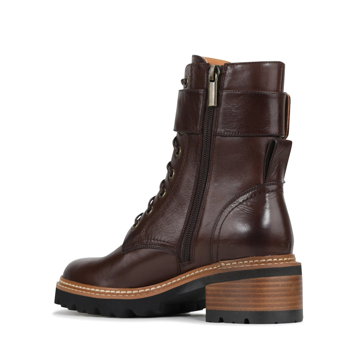 Eos Line Lace Up Boots Chestnut
