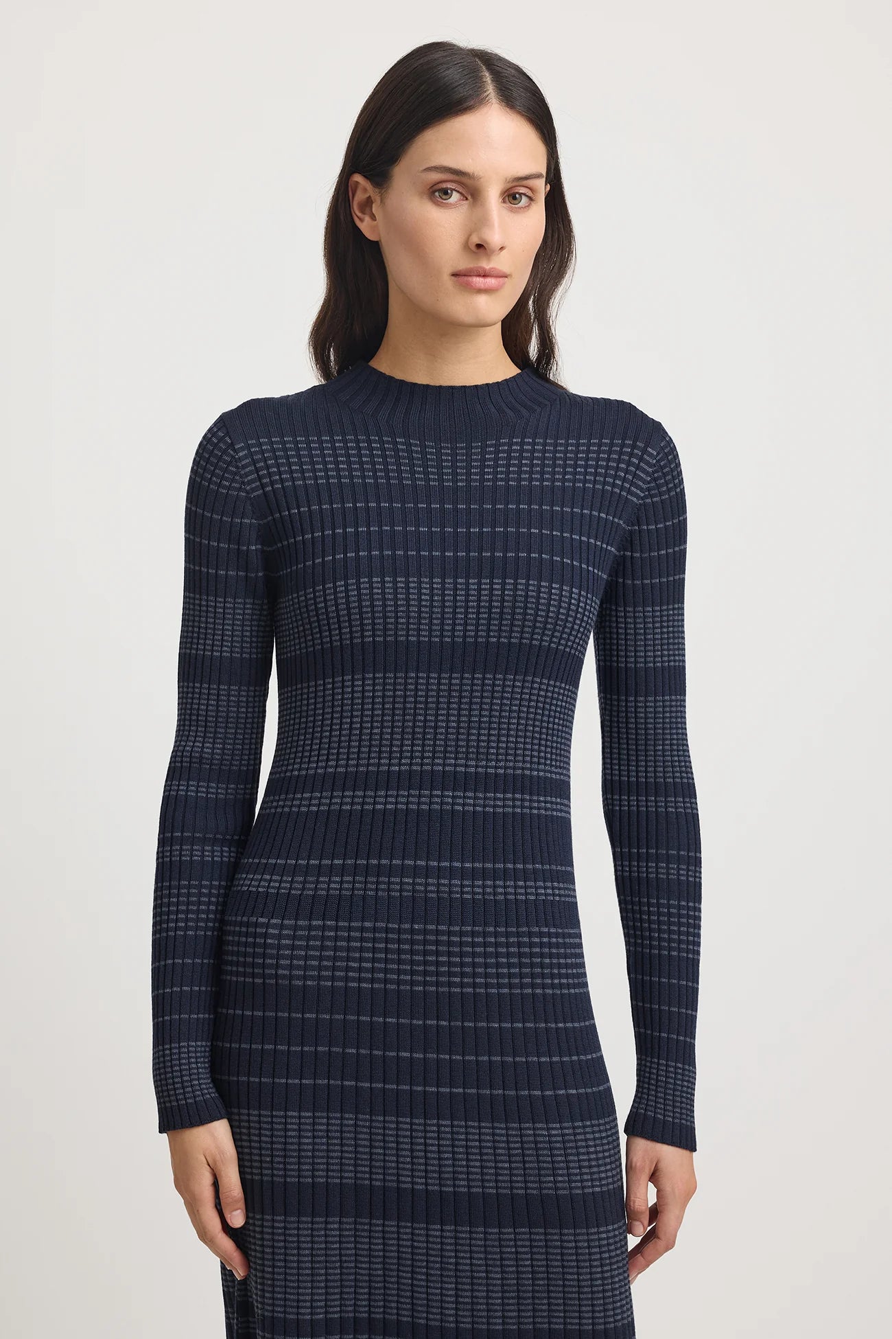 Toorallie Gradient Stripe Dress in French Navy