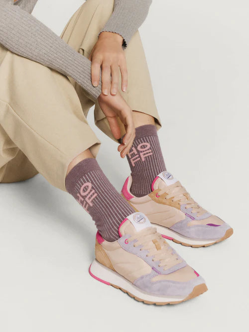 Hoff Track And Field Aegina Lilac Leather Fabric Sneakers