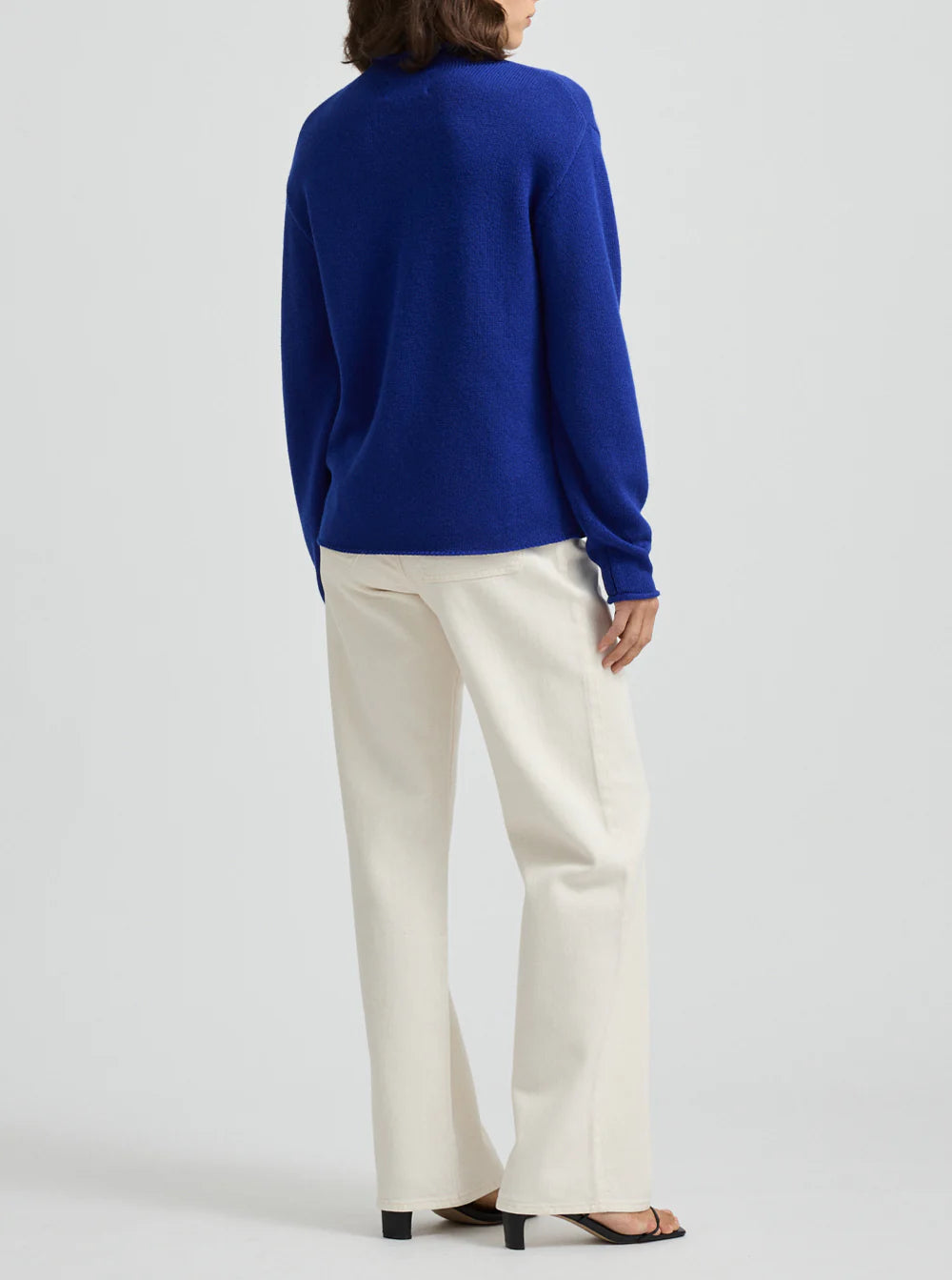Relaxed Fit Mock Neck Jumper in Cobalt by Toorallie