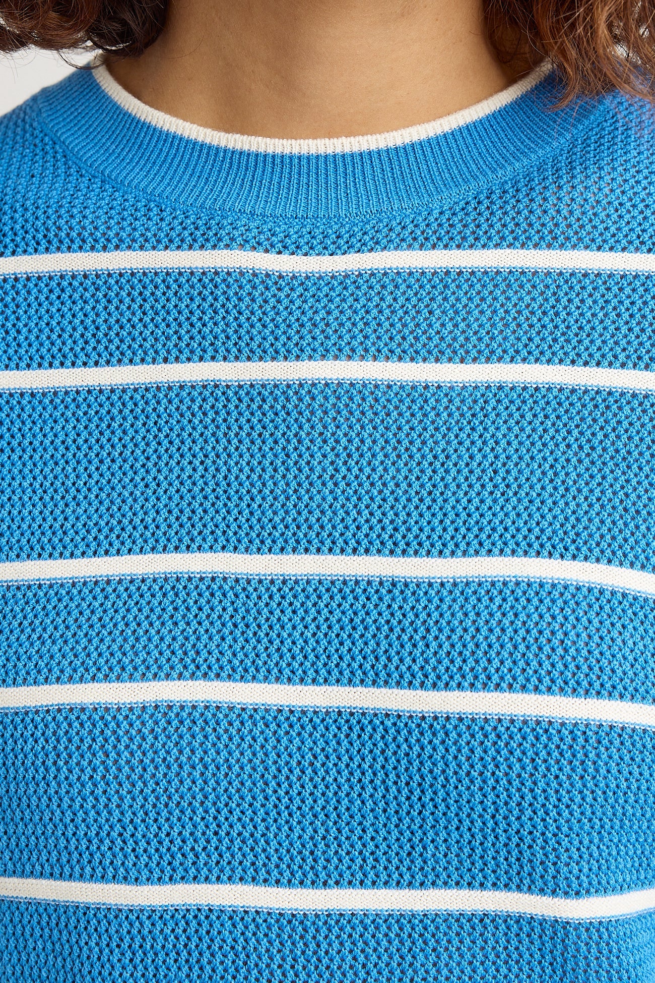 Stripe mesh knit top