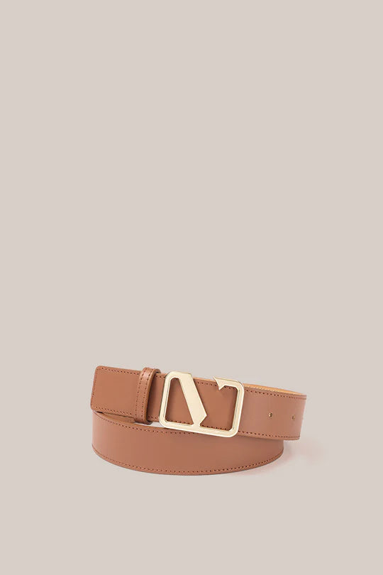 Victoria Tan Smooth Leather Belt by Vestirsi