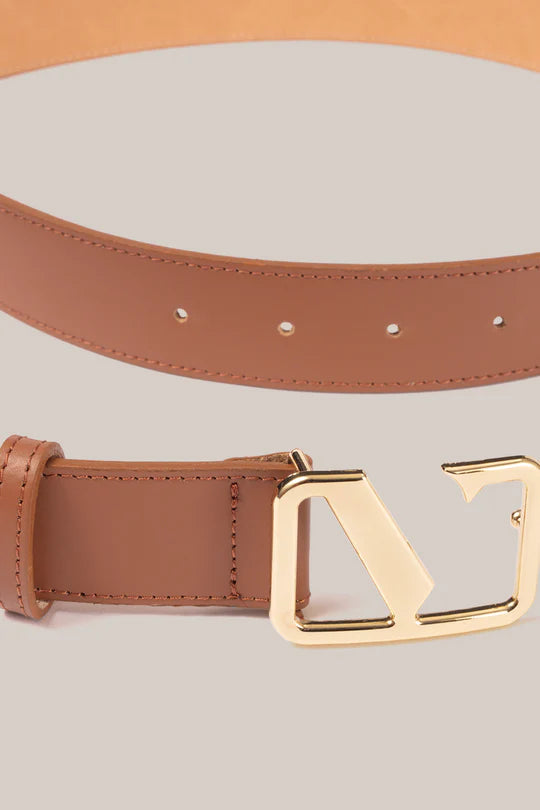 Victoria Tan Smooth Leather Belt by Vestirsi