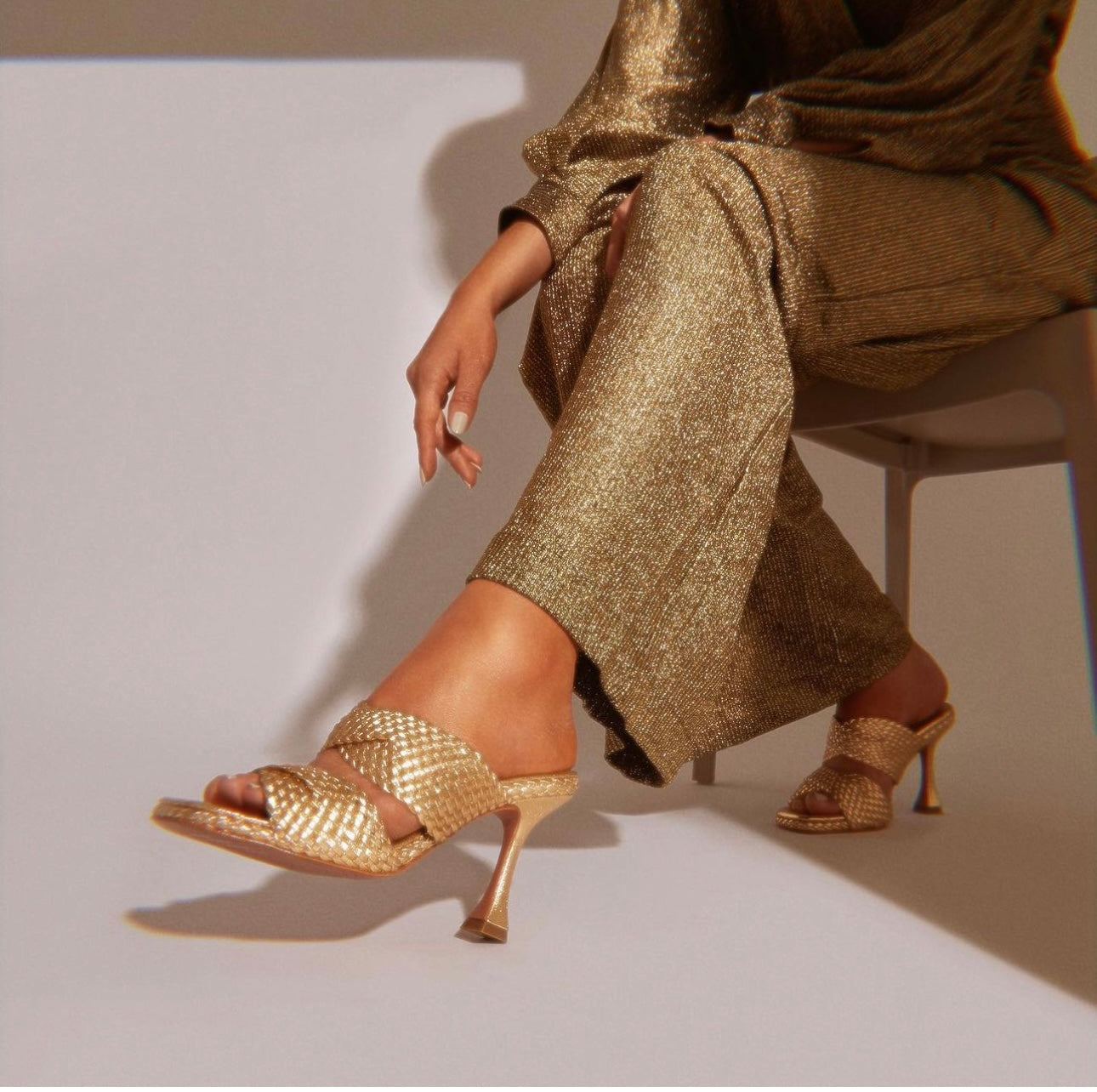 Vicenza Valentina Gold Slides