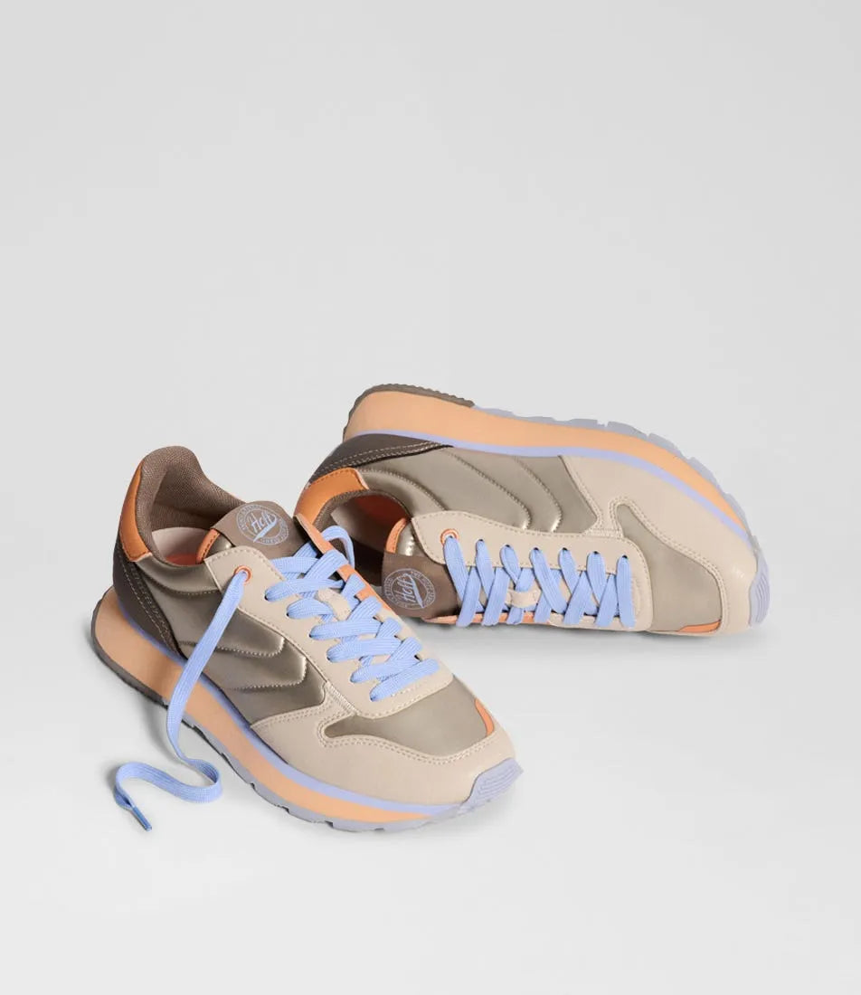Hoff Track And Field Regium Grey Leather Fabric Sneakers