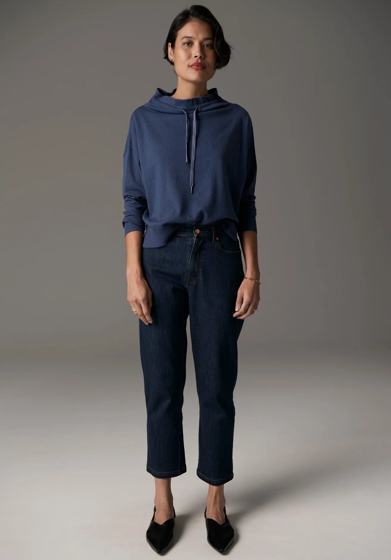 Beech Drawcord Knit Blue