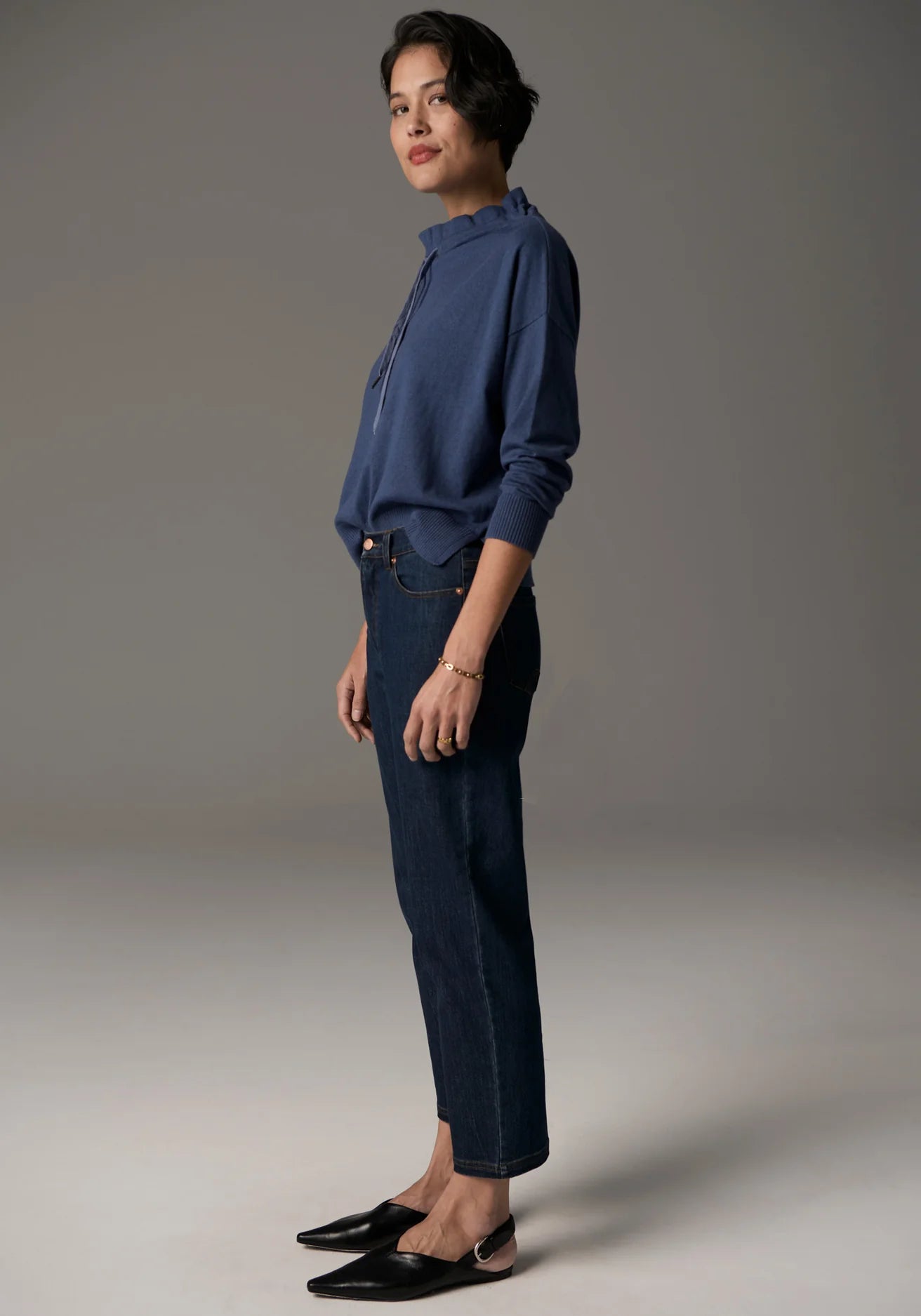 Beech Drawcord Knit Blue