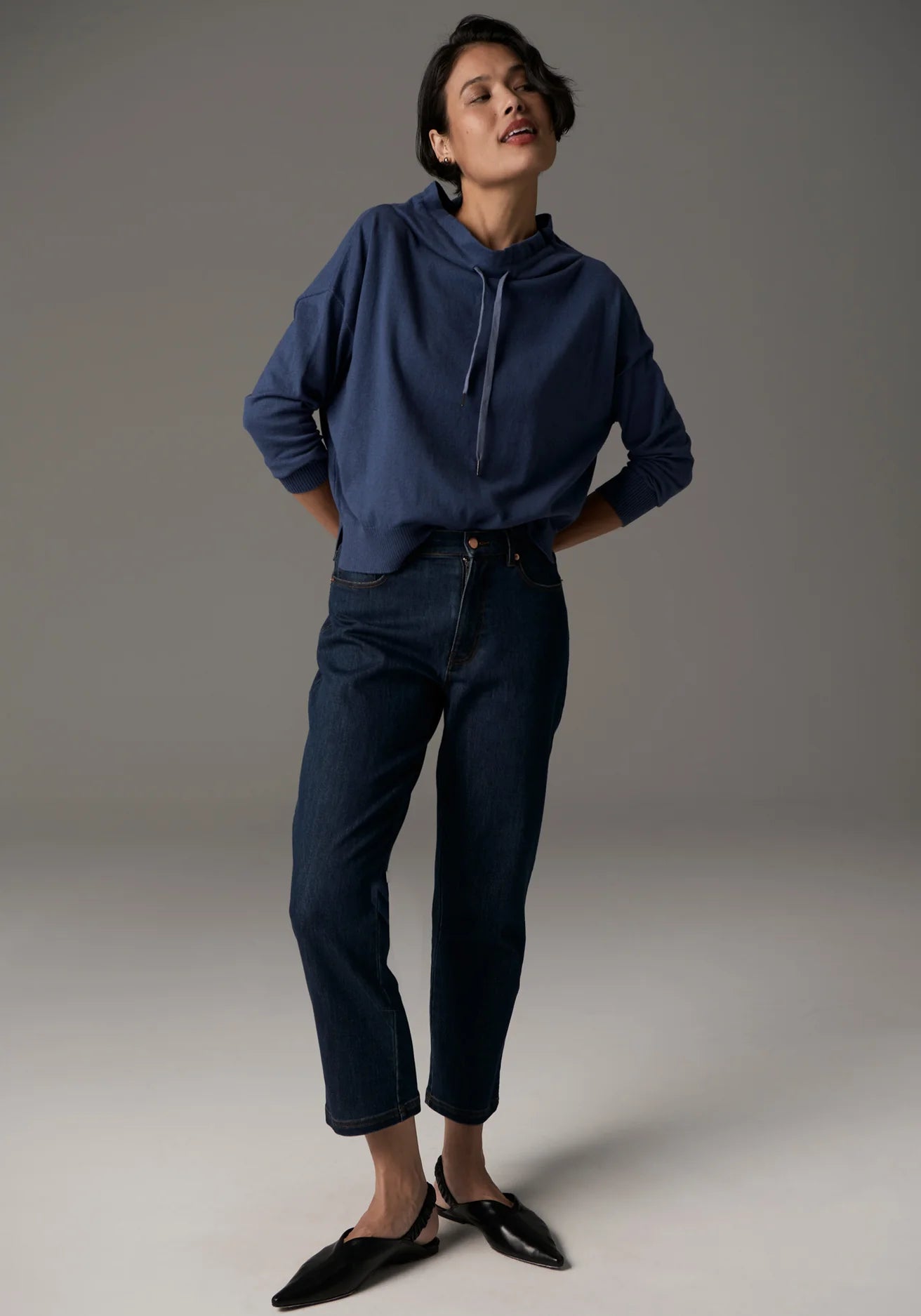 Beech Drawcord Knit Blue
